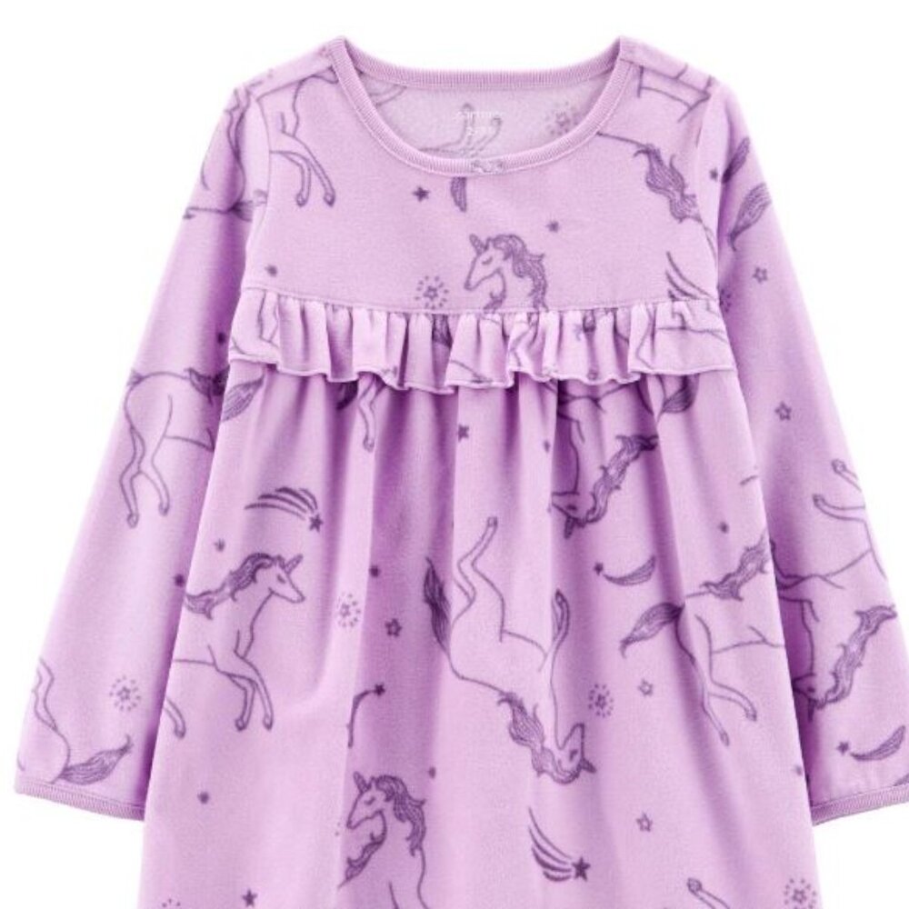 NWT Carter's Girl Unicorn Fleece Nightgown - Picture 4 of 5